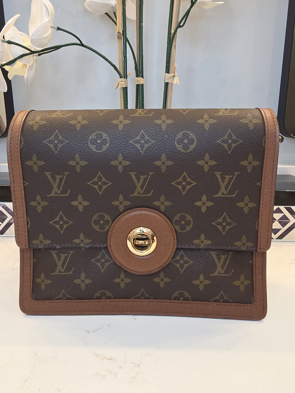Louis Vuitton Monogram Canvas Crossbody Bag in Brown